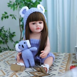 New Reborn Girl Doll  22 Inches 55cm  Baby Full Body Soft Silicone Washable